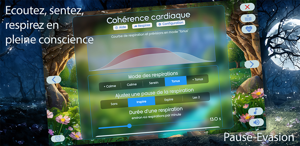 Pause-Evasion cohérence cardiaque configuration
